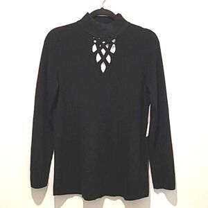 Mercer Street Studio black ribbed sweater size Large